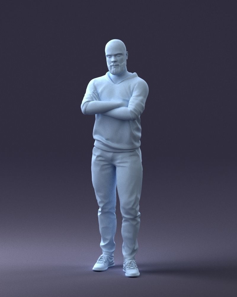000215 Lifelike 3D Scanned Man Realistic Urban Male Model 1121 3D model_37