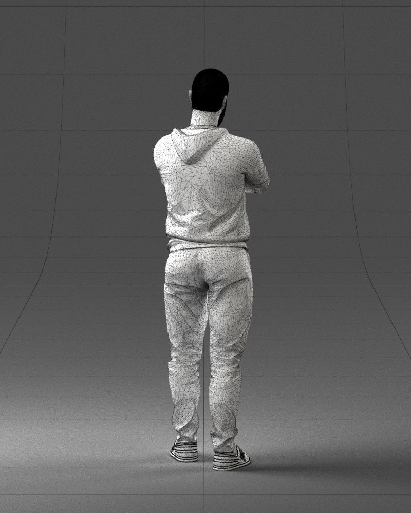 000215 Lifelike 3D Scanned Man Realistic Urban Male Model 1121 3D model_20