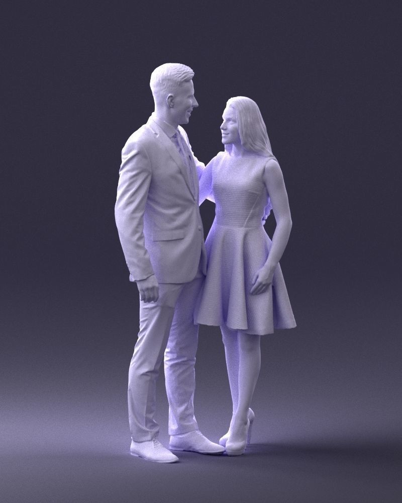 000345 Elegant Couple in Evening Attire 3D model_8