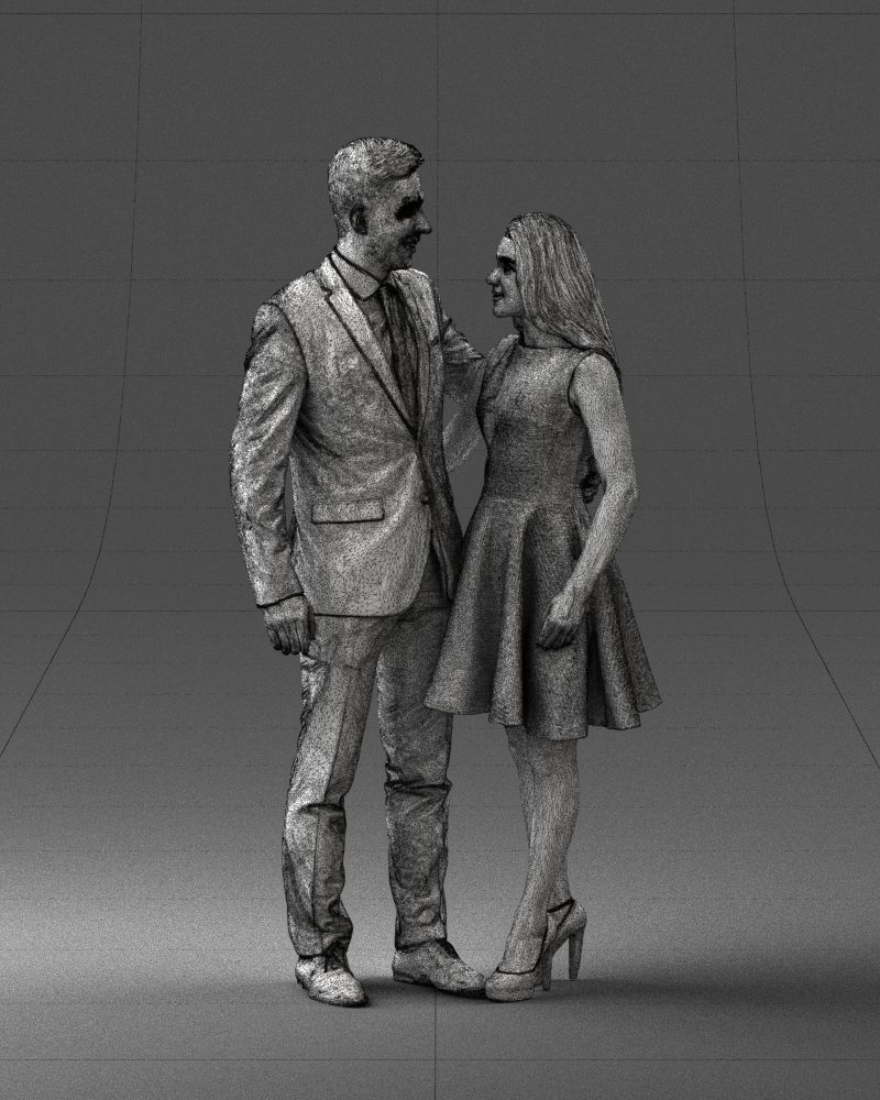 000345 Elegant Couple in Evening Attire 3D model_6