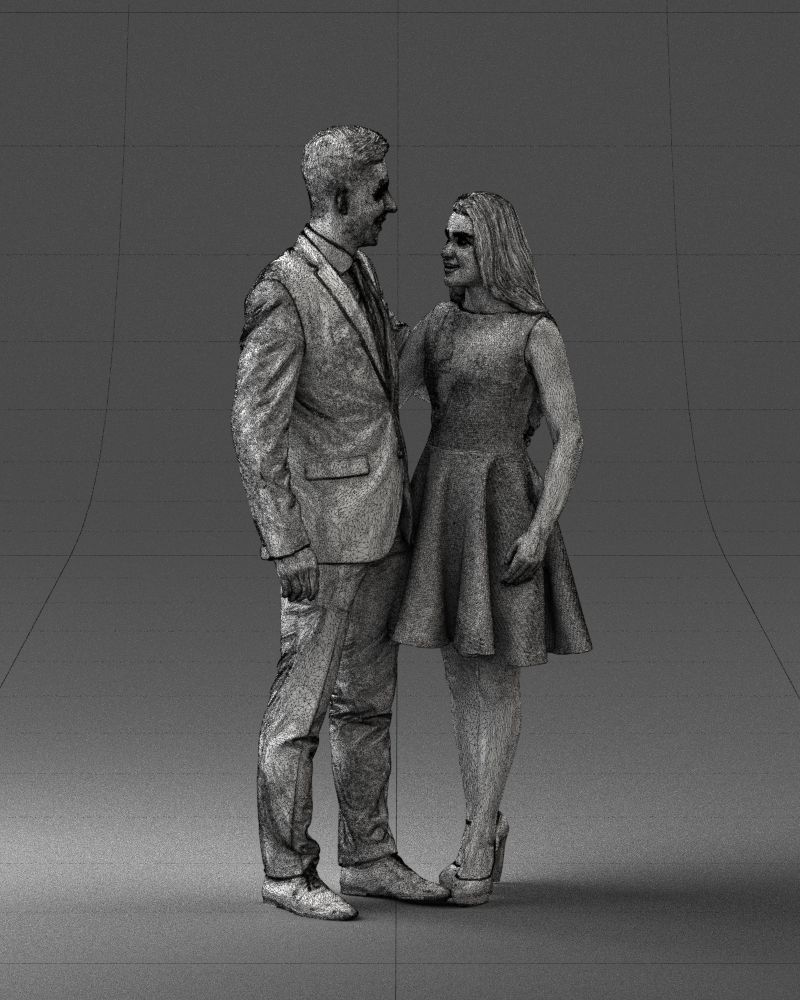 000345 Elegant Couple in Evening Attire 3D model_9