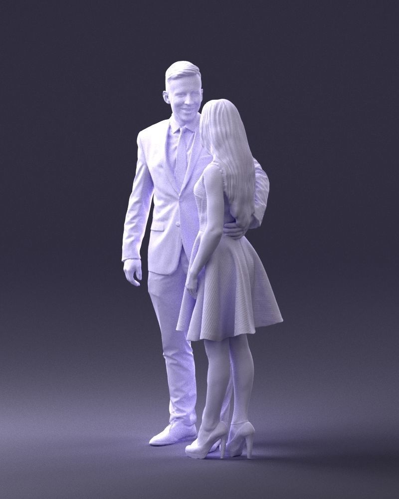 000345 Elegant Couple in Evening Attire 3D model_29