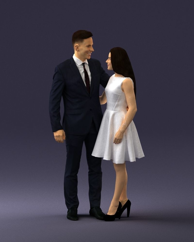 000345 Elegant Couple in Evening Attire 3D model_34
