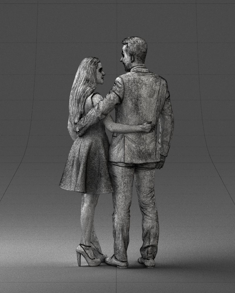 000345 Elegant Couple in Evening Attire 3D model_21