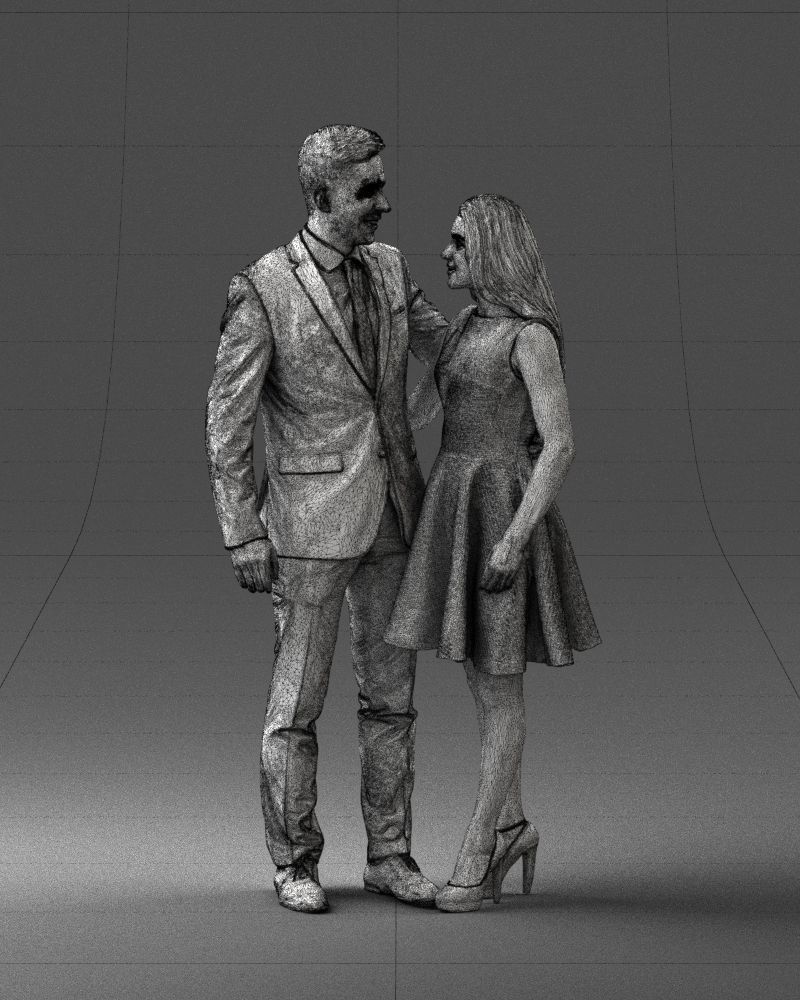 000345 Elegant Couple in Evening Attire 3D model_3