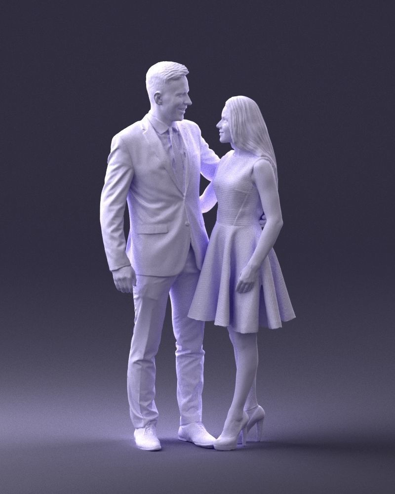 000345 Elegant Couple in Evening Attire 3D model_2