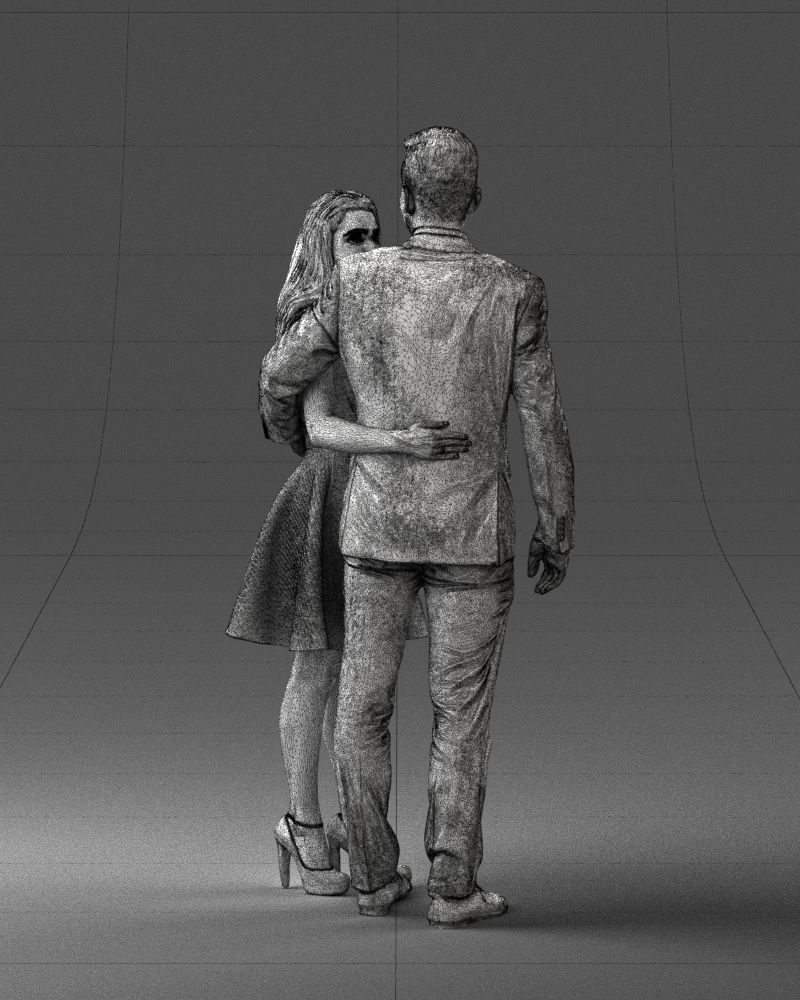 000345 Elegant Couple in Evening Attire 3D model_18