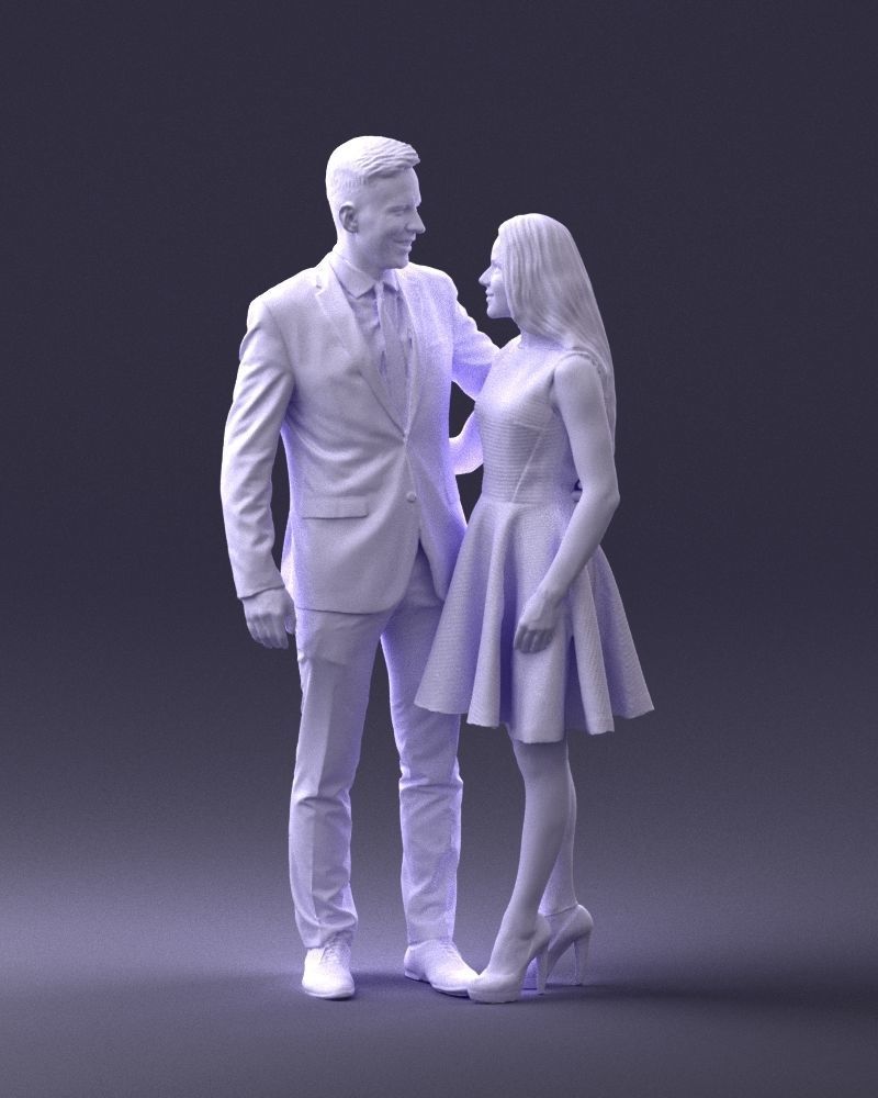 000345 Elegant Couple in Evening Attire 3D model_35