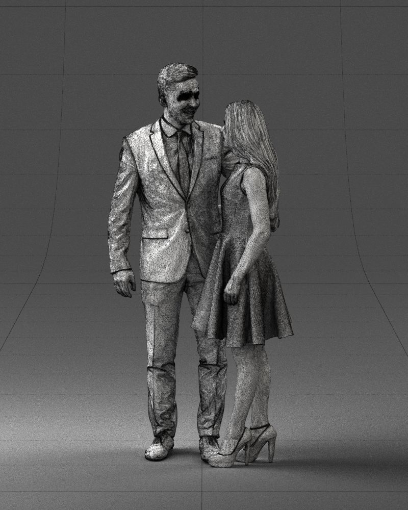 000345 Elegant Couple in Evening Attire 3D model_33