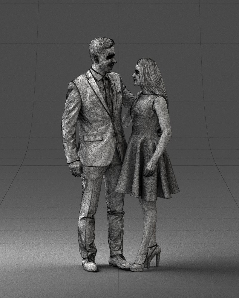 000345 Elegant Couple in Evening Attire 3D model_39