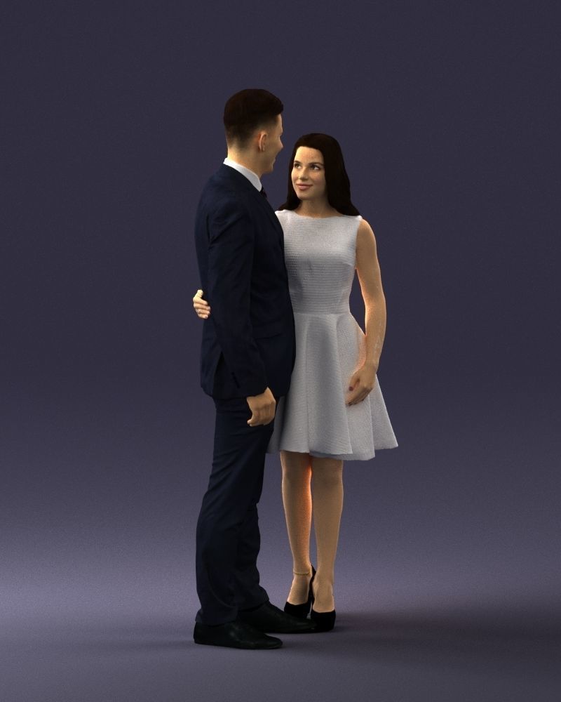 000345 Elegant Couple in Evening Attire 3D model_10