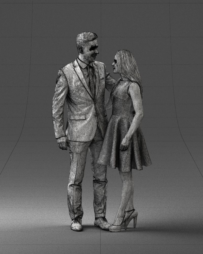 000345 Elegant Couple in Evening Attire 3D model_36