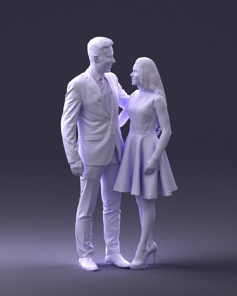 000345 Elegant Couple in Evening Attire 3D model_5