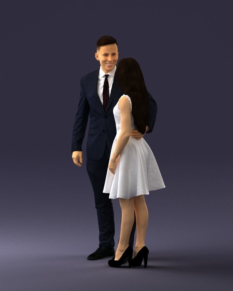 000345 Elegant Couple in Evening Attire 3D model_28