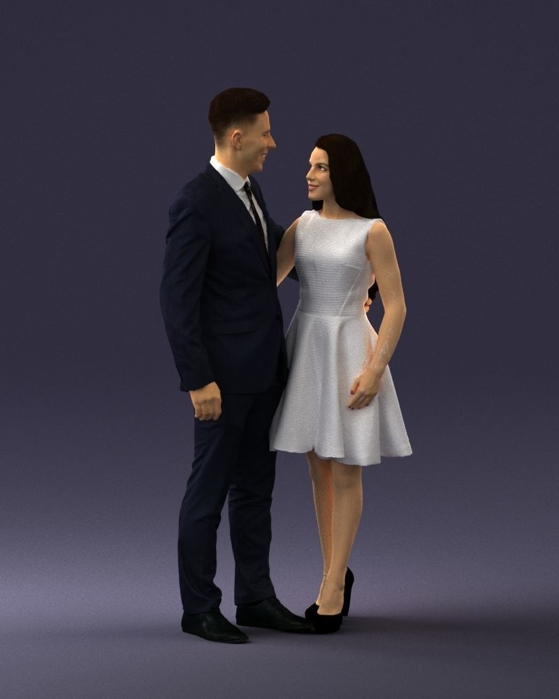 000345 Elegant Couple in Evening Attire 3D model_7