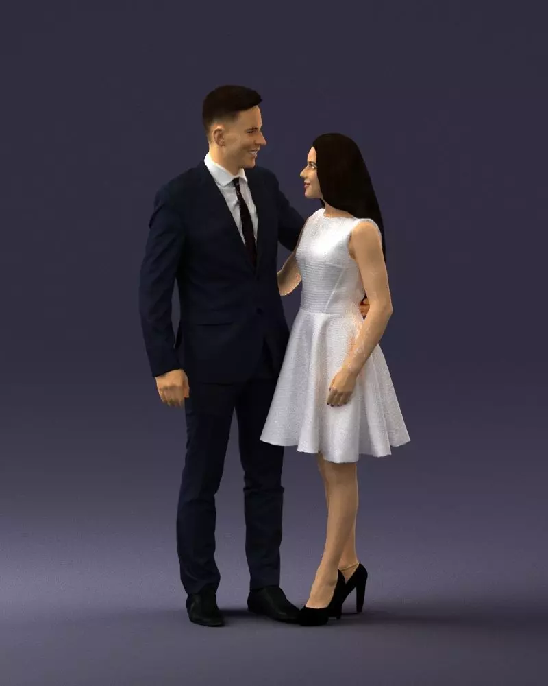 000345 Elegant Couple in Evening Attire 3D model_0