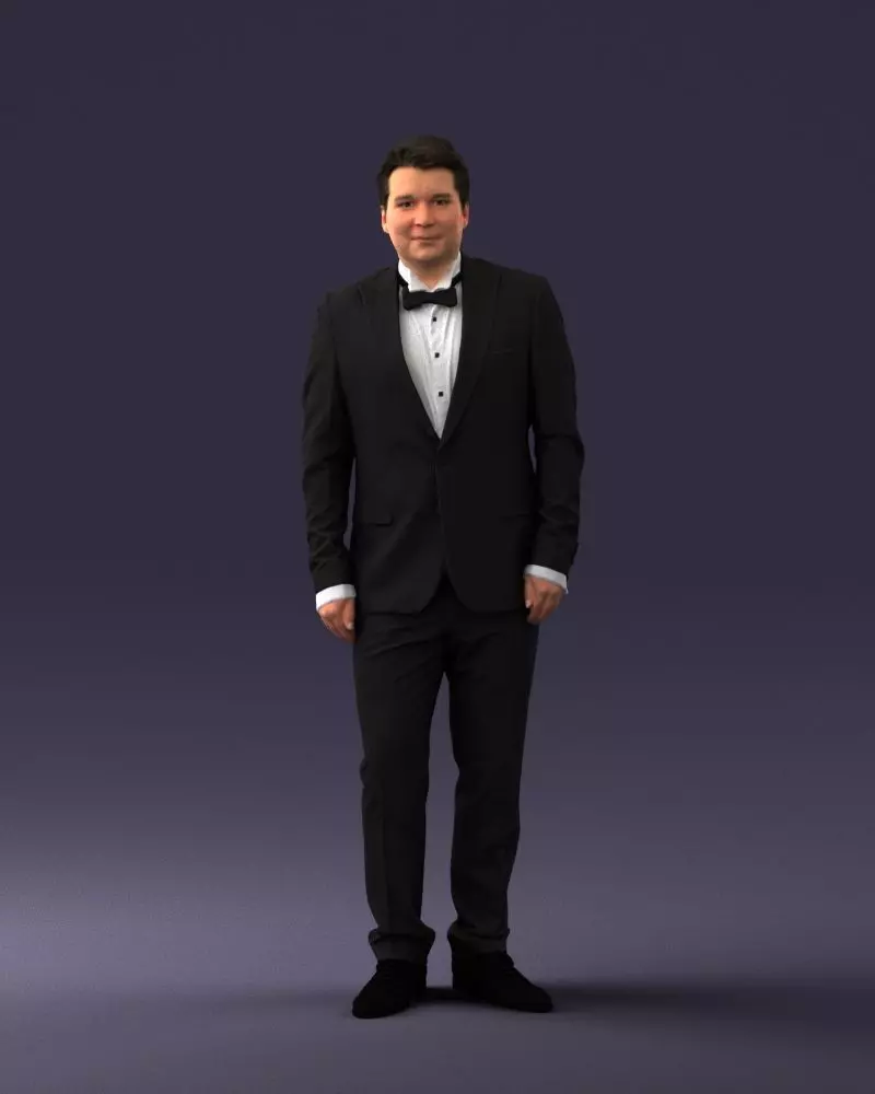 000059 Waiter man 0414 3dp 3D print model_0