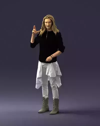 Hippie man 0252 3D Print Ready 3D print model