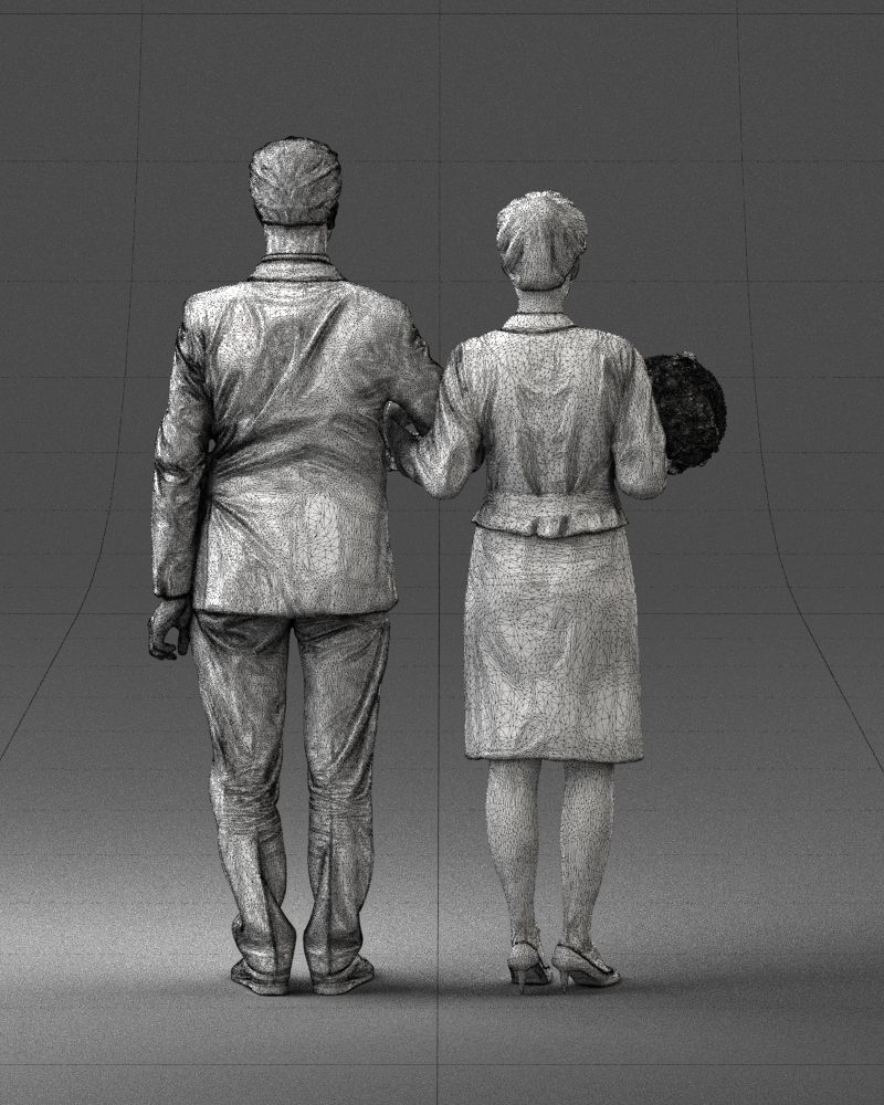 000355 Formal Couple with Bouquet 3D model_21