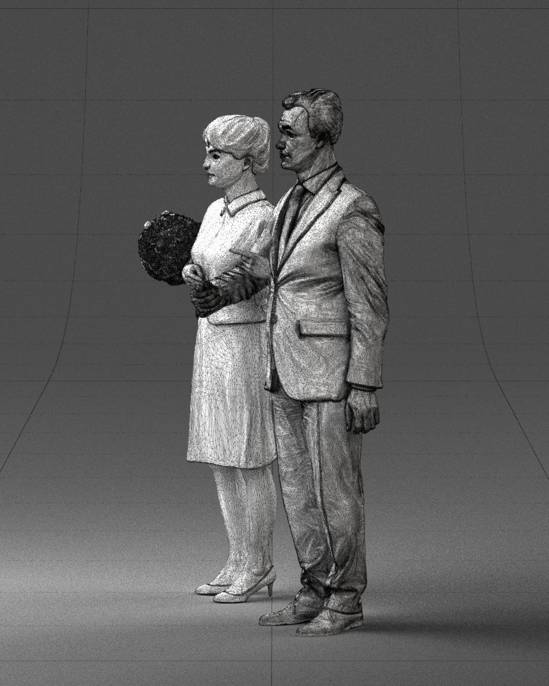 000355 Formal Couple with Bouquet 3D model_30