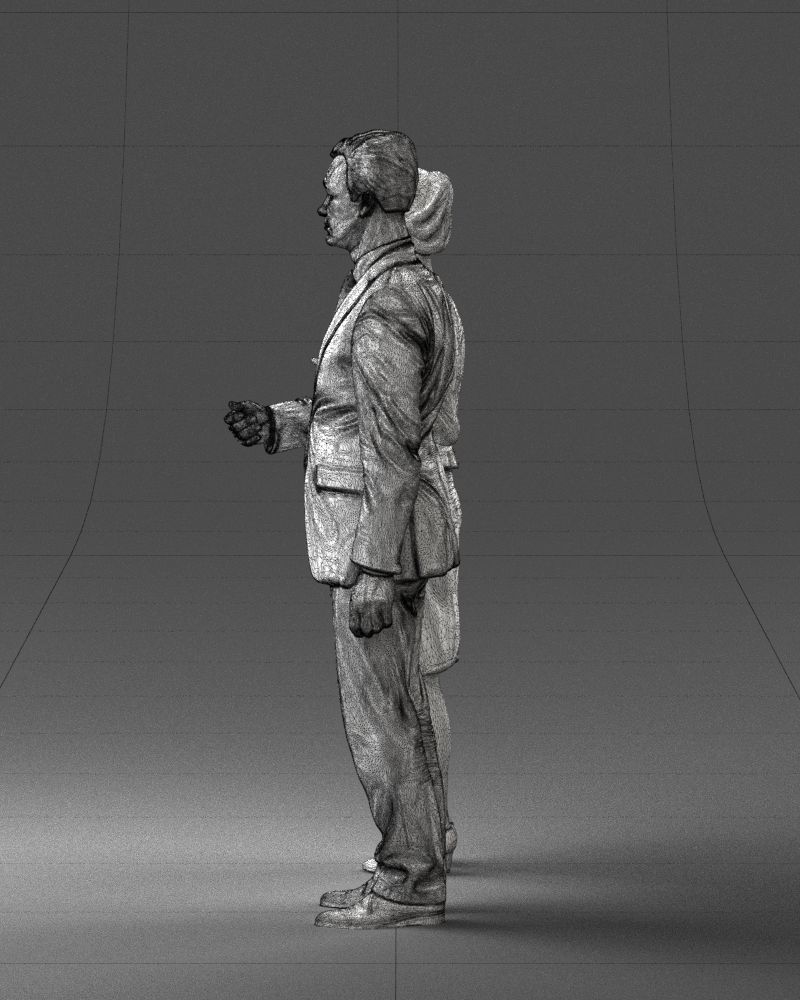 000355 Formal Couple with Bouquet 3D model_27