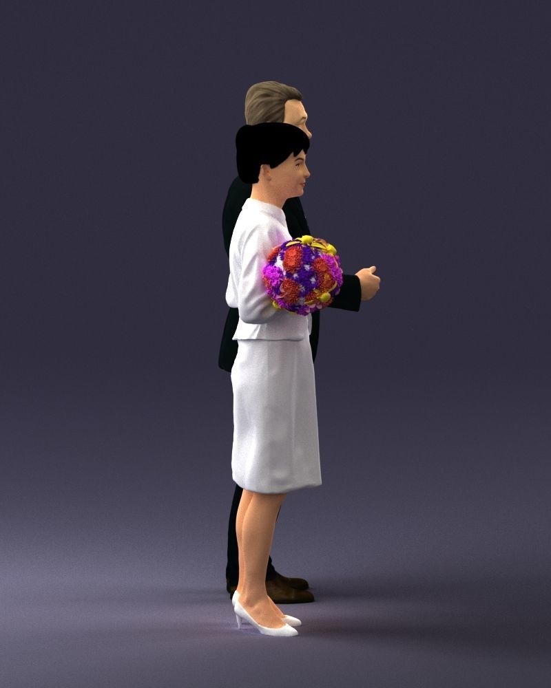 000355 Formal Couple with Bouquet 3D model_13