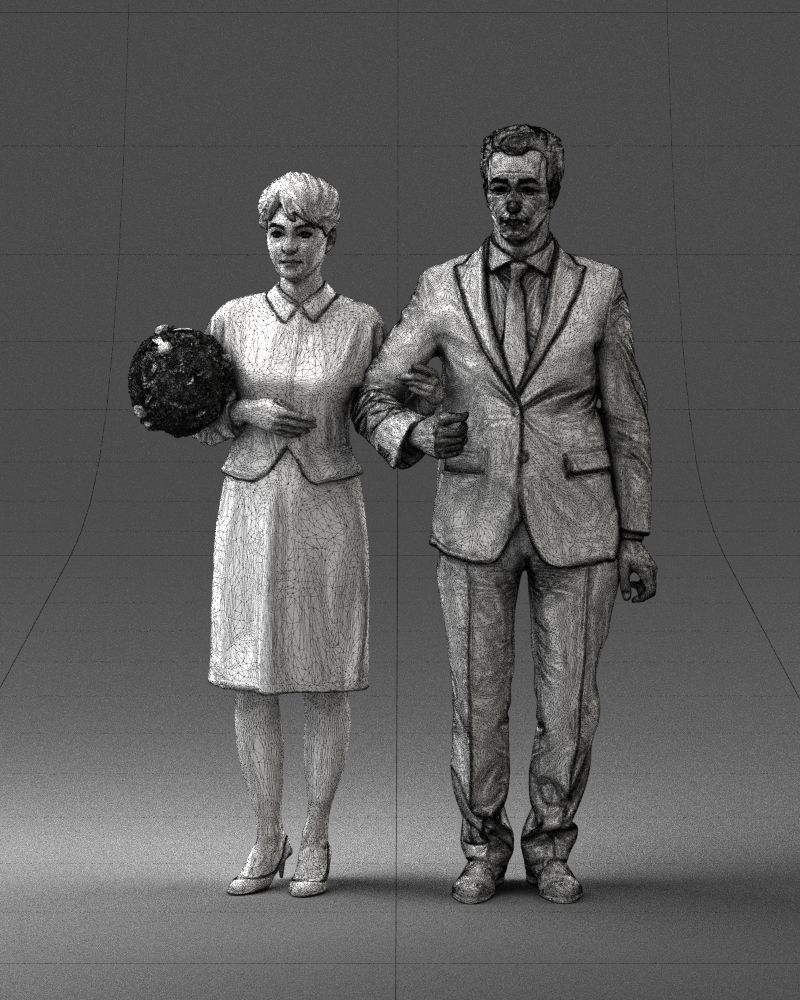 000355 Formal Couple with Bouquet 3D model_39