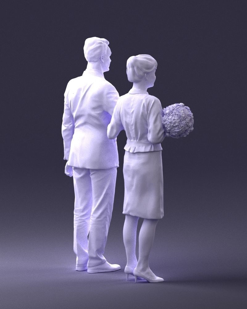 000355 Formal Couple with Bouquet 3D model_17