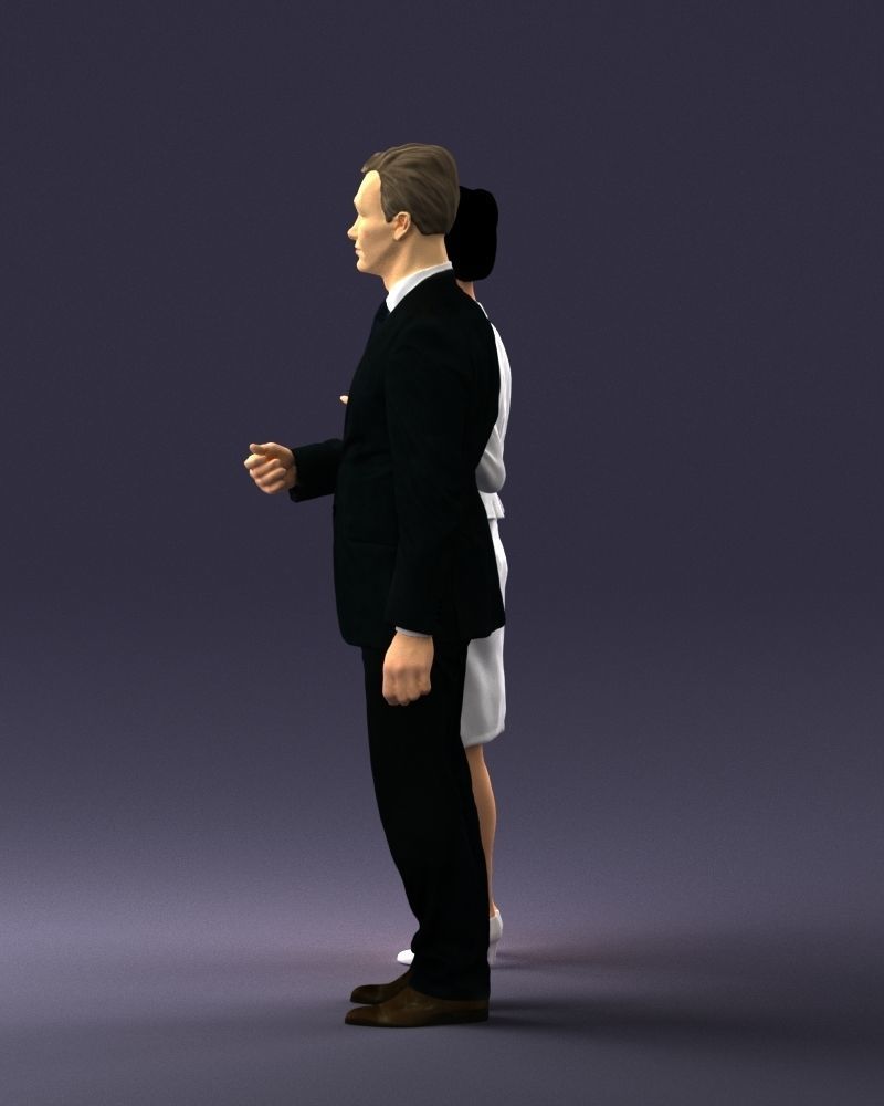 000355 Formal Couple with Bouquet 3D model_25