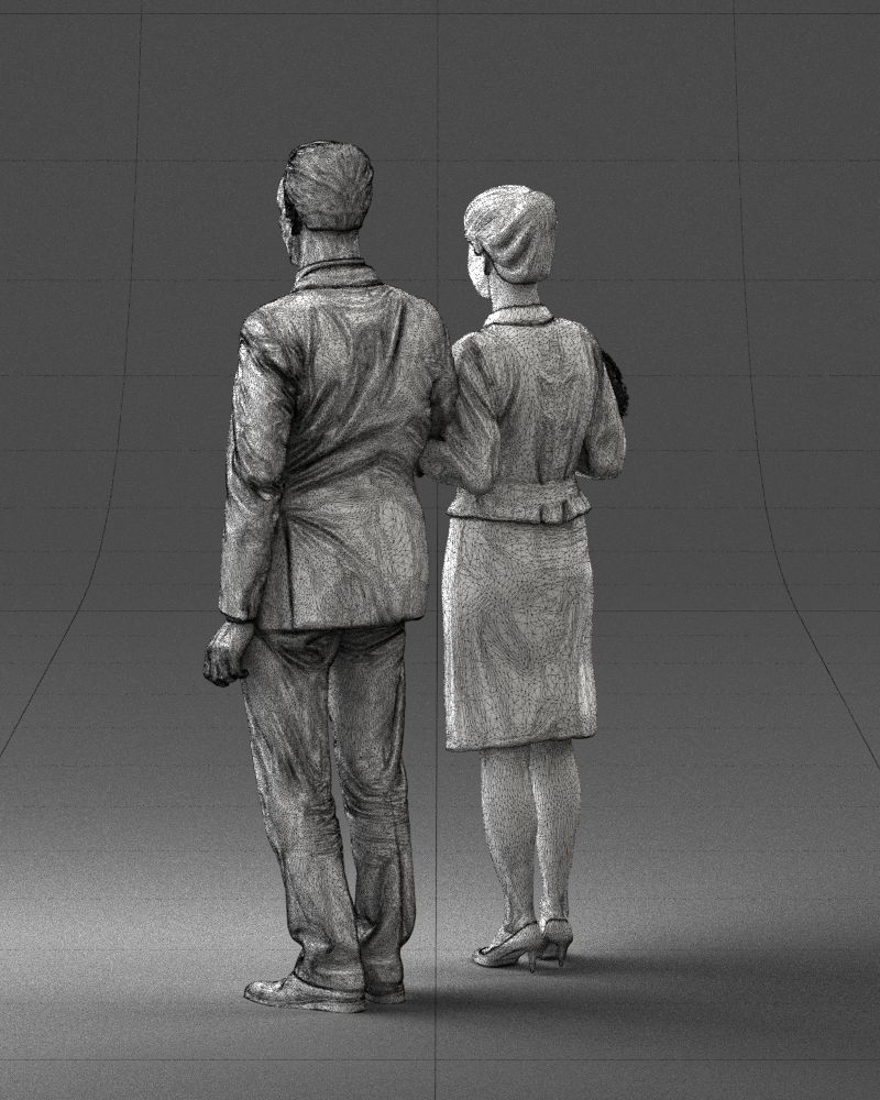 000355 Formal Couple with Bouquet 3D model_24