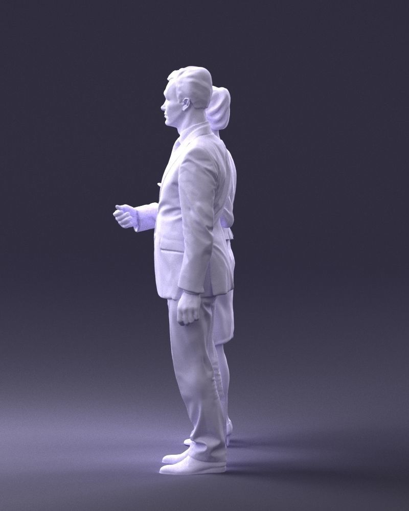 000355 Formal Couple with Bouquet 3D model_26