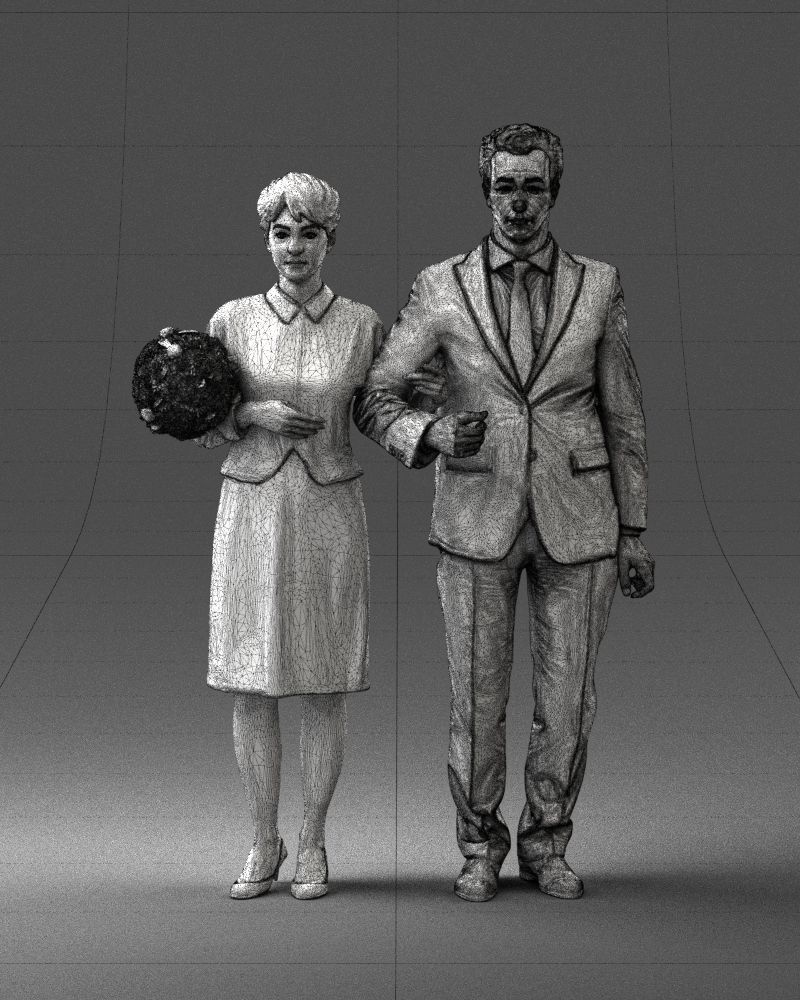 000355 Formal Couple with Bouquet 3D model_6