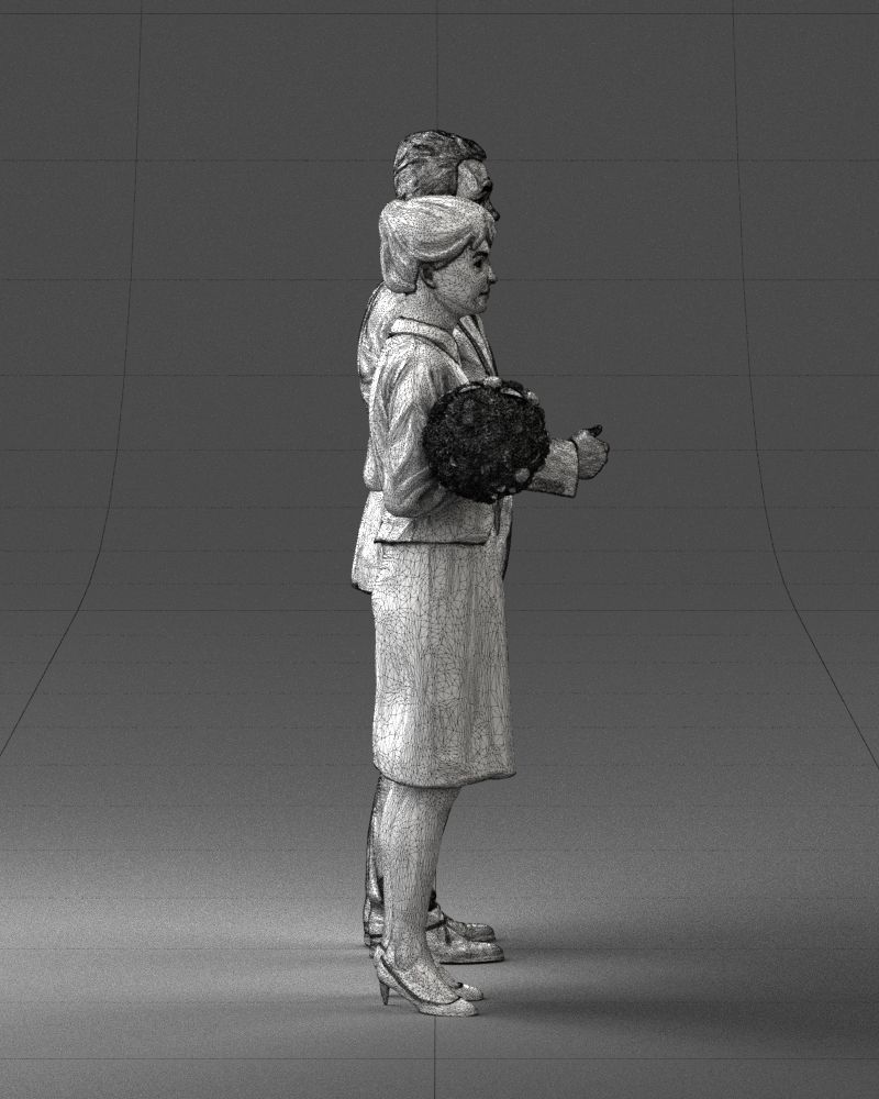 000355 Formal Couple with Bouquet 3D model_15