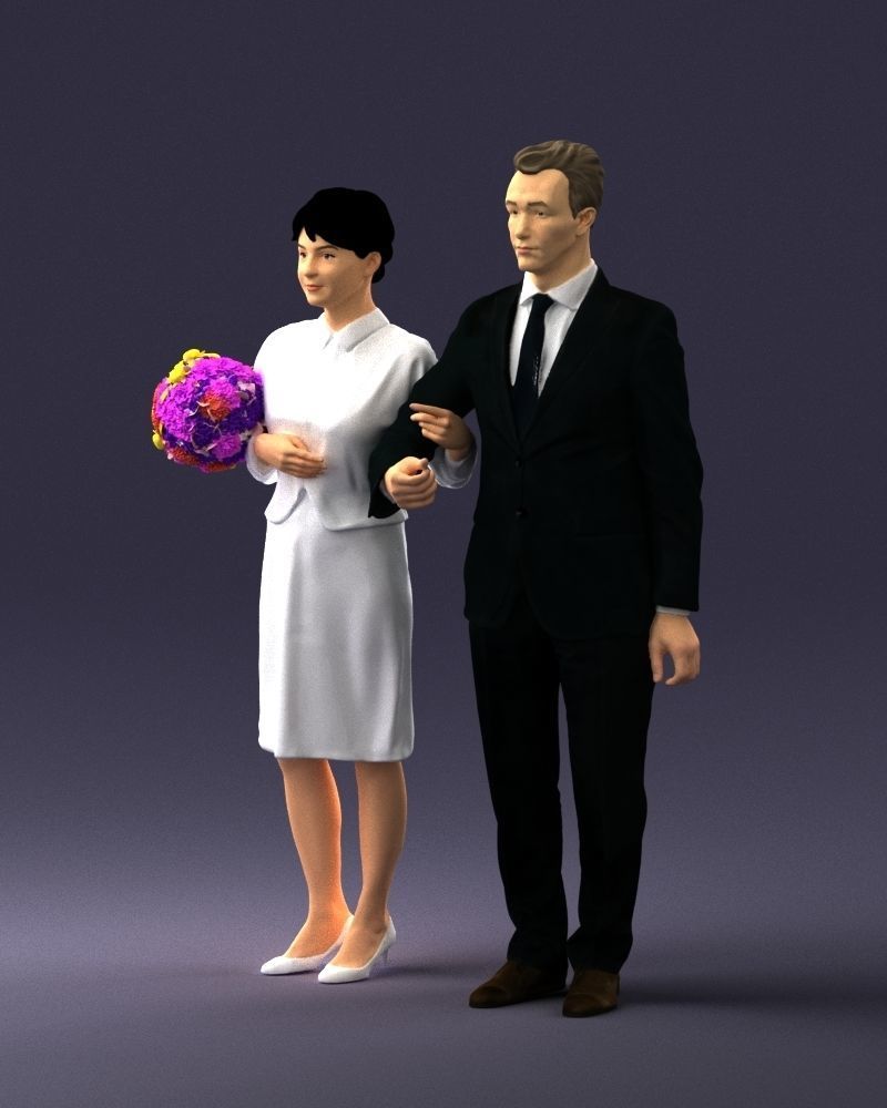 000355 Formal Couple with Bouquet 3D model_31