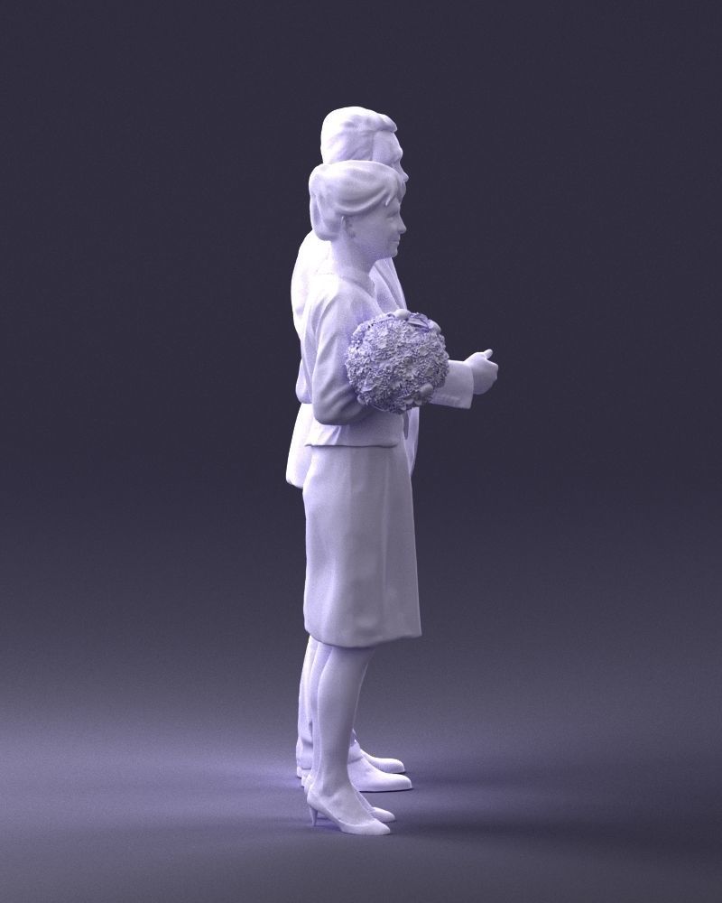 000355 Formal Couple with Bouquet 3D model_14