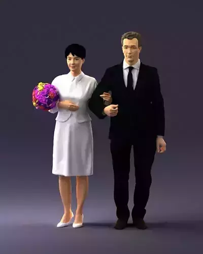 000355 Formal Couple with Bouquet