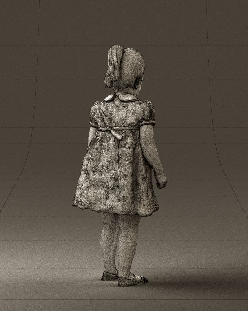 Little girl in white dress 0435 3D Print Ready 3D print model_17