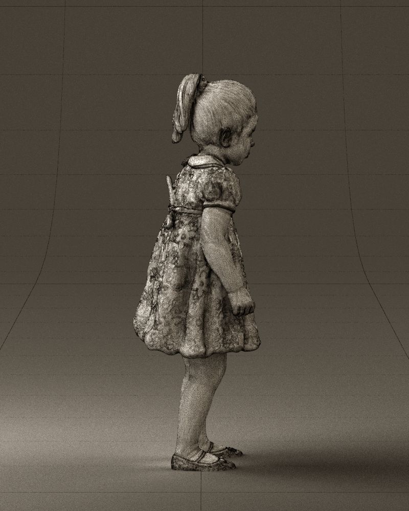 Little girl in white dress 0435 3D Print Ready 3D print model_14