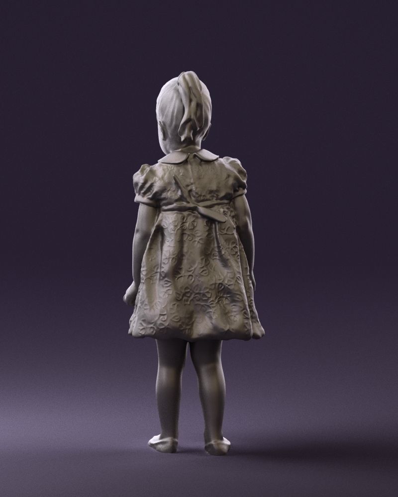 Little girl in white dress 0435 3D Print Ready 3D print model_19