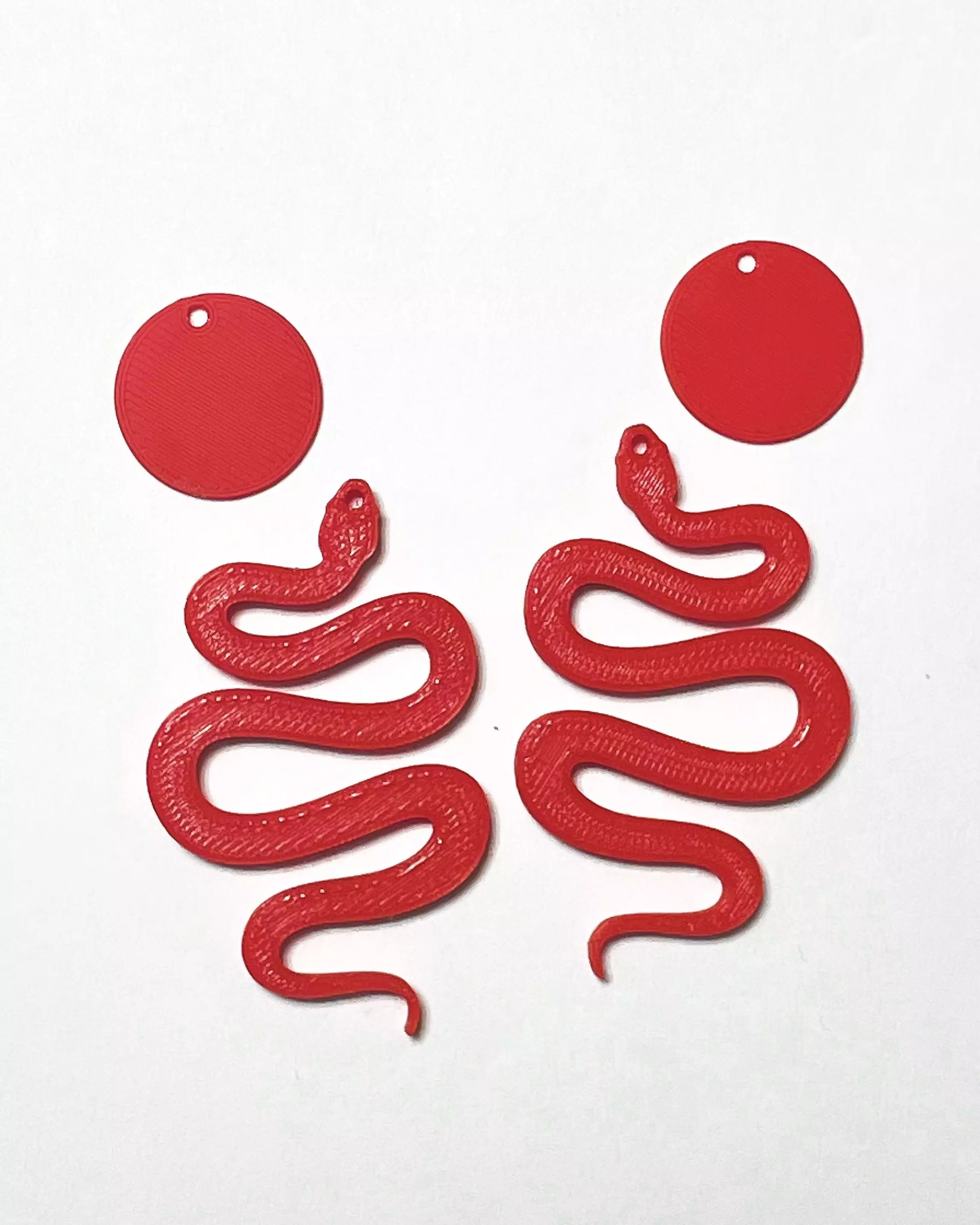 3D Printed Minimalist Trendy Snake Earrings 3D print model