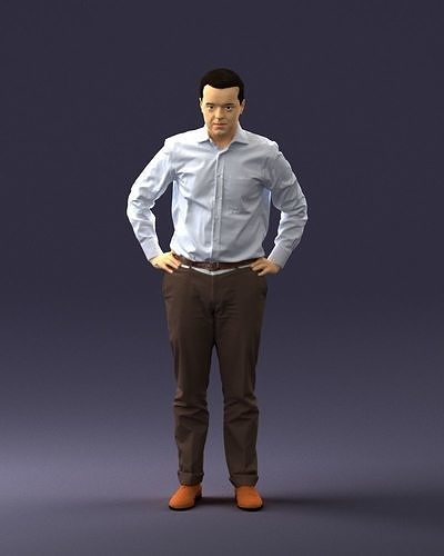 Man in white shirt 0005 3D Print Ready 3D print model