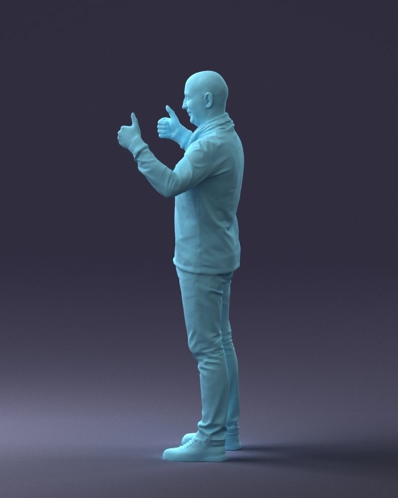 000087 Cheerful Man Giving Thumbs Up 3D model_31