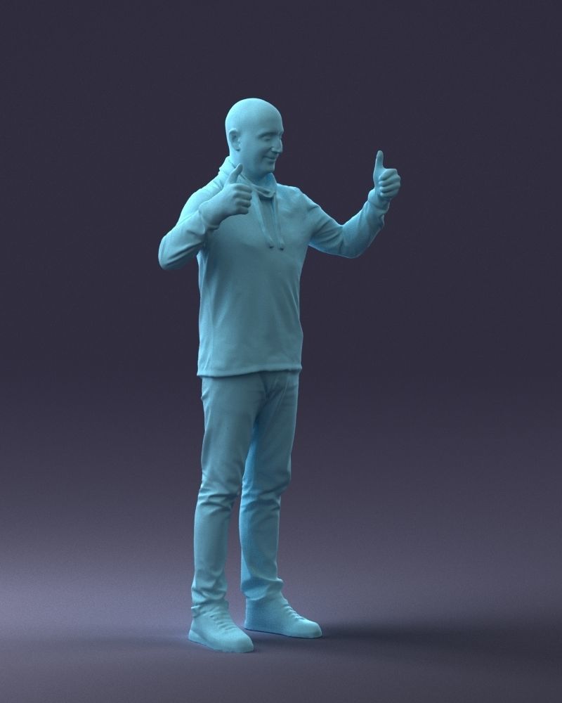 000087 Cheerful Man Giving Thumbs Up 3D model_19
