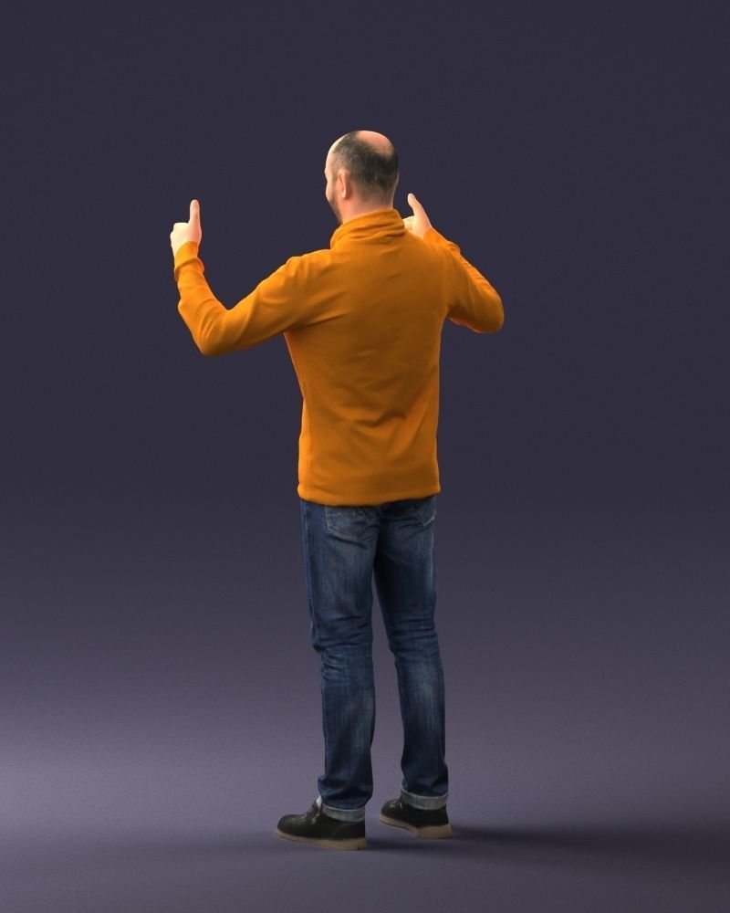 000087 Cheerful Man Giving Thumbs Up 3D model_27