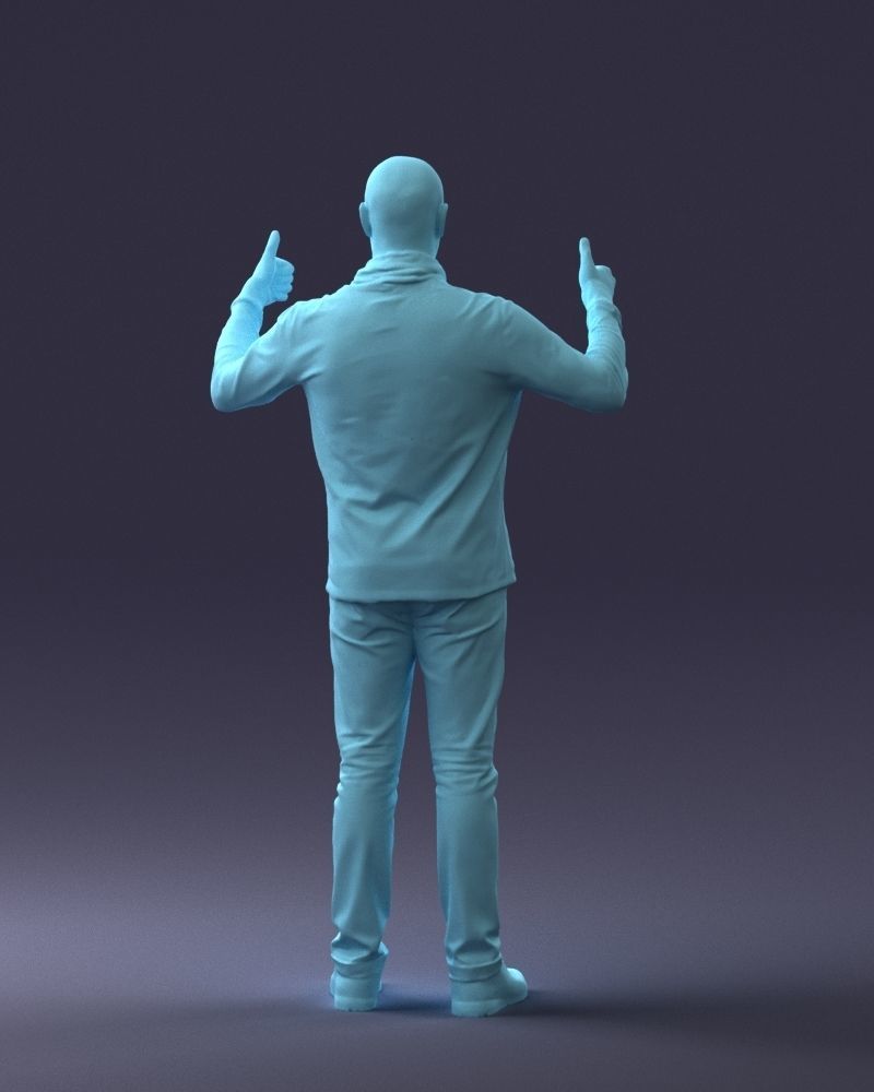 000087 Cheerful Man Giving Thumbs Up 3D model_25