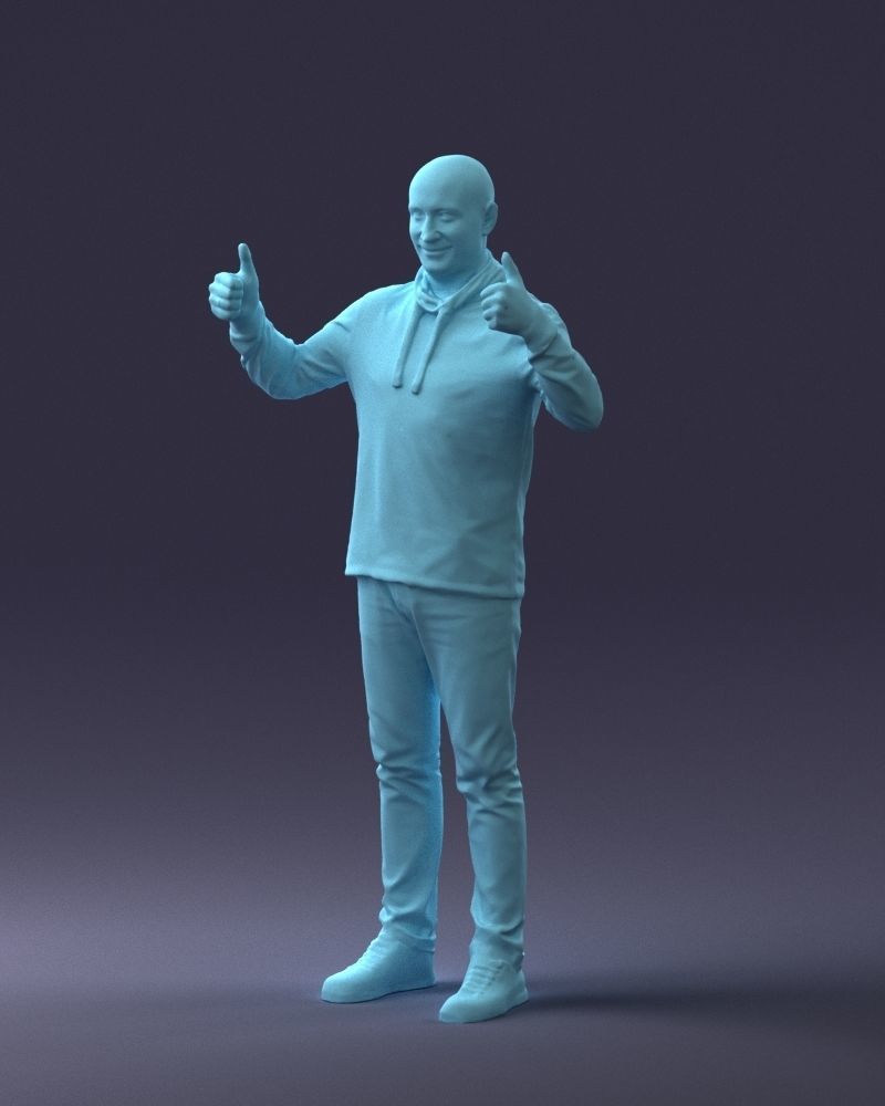 000087 Cheerful Man Giving Thumbs Up 3D model_37