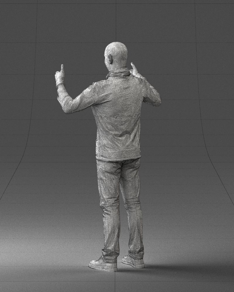 000087 Cheerful Man Giving Thumbs Up 3D model_29