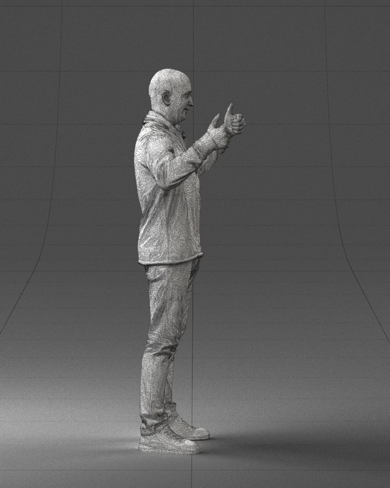 000087 Cheerful Man Giving Thumbs Up 3D model_17