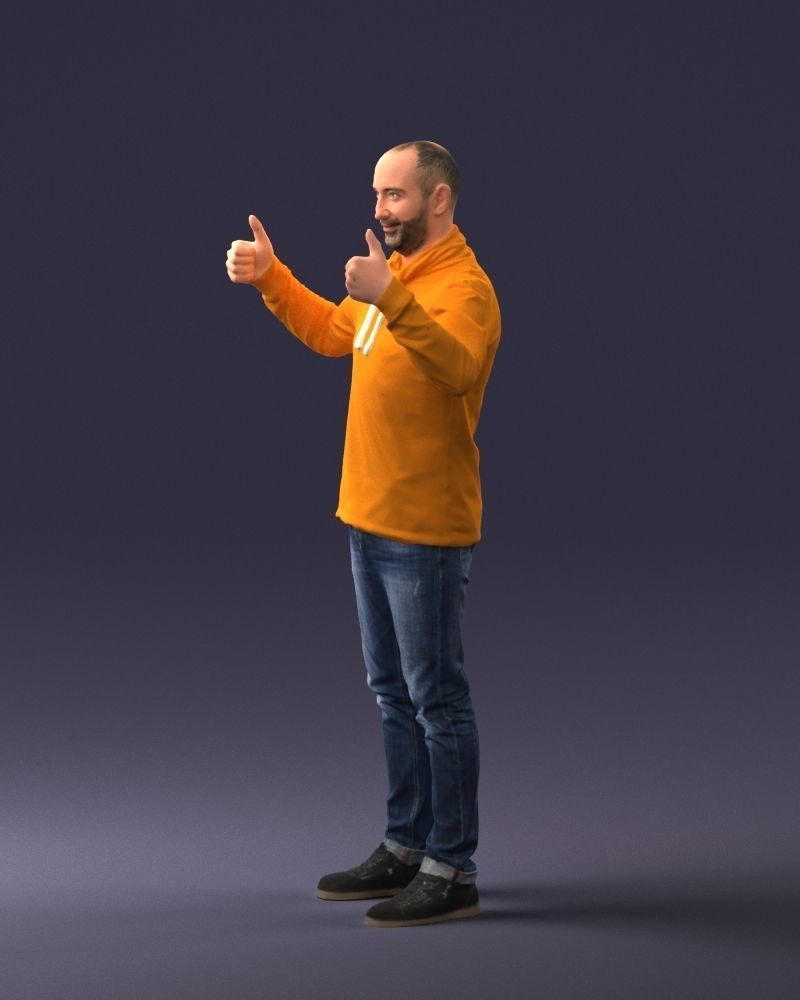 000087 Cheerful Man Giving Thumbs Up 3D model_33
