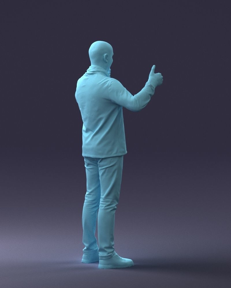 000087 Cheerful Man Giving Thumbs Up 3D model_20